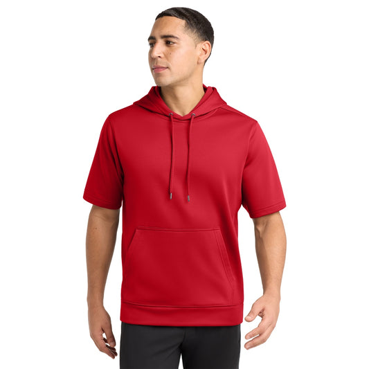 Sport-Tek® Sport-Wick® Fleece Short Sleeve Hooded Pullover - Deep Red