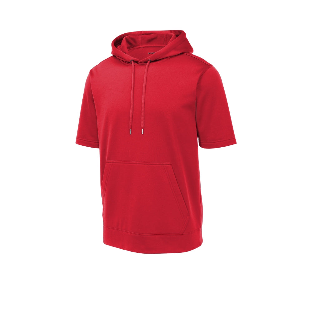 Sport-Tek® Sport-Wick® Fleece Short Sleeve Hooded Pullover - Deep Red