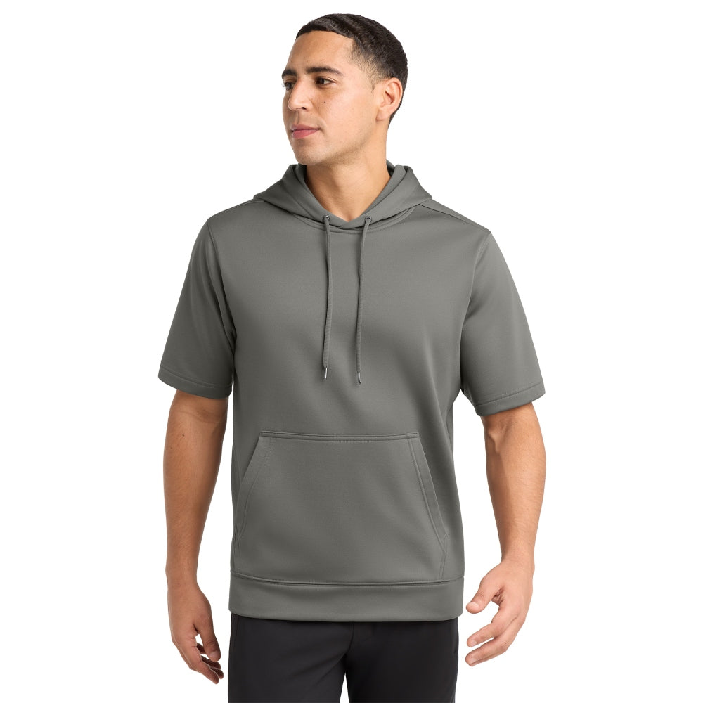Sport-Tek® Sport-Wick® Fleece Short Sleeve Hooded Pullover - Dark Smoke Grey