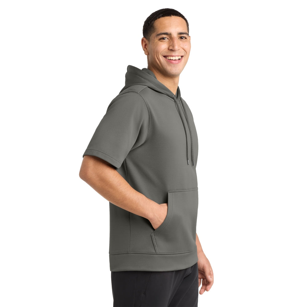 Sport-Tek® Sport-Wick® Fleece Short Sleeve Hooded Pullover - Dark Smoke Grey