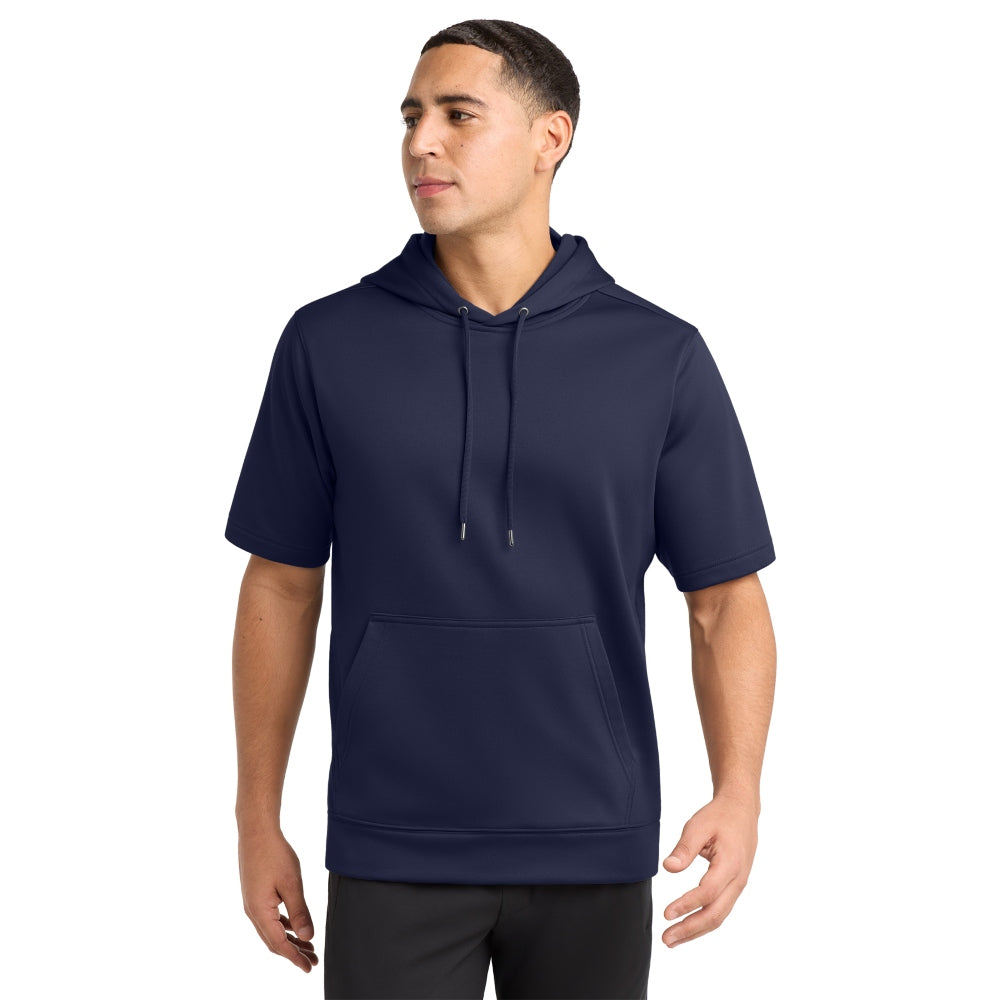 Sport-Tek® Sport-Wick® Fleece Short Sleeve Hooded Pullover - Navy
