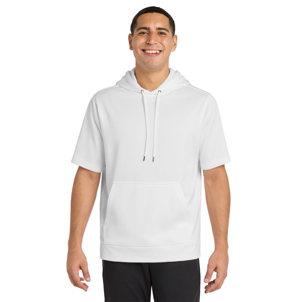 Sport-Tek® Sport-Wick® Fleece Short Sleeve Hooded Pullover - White