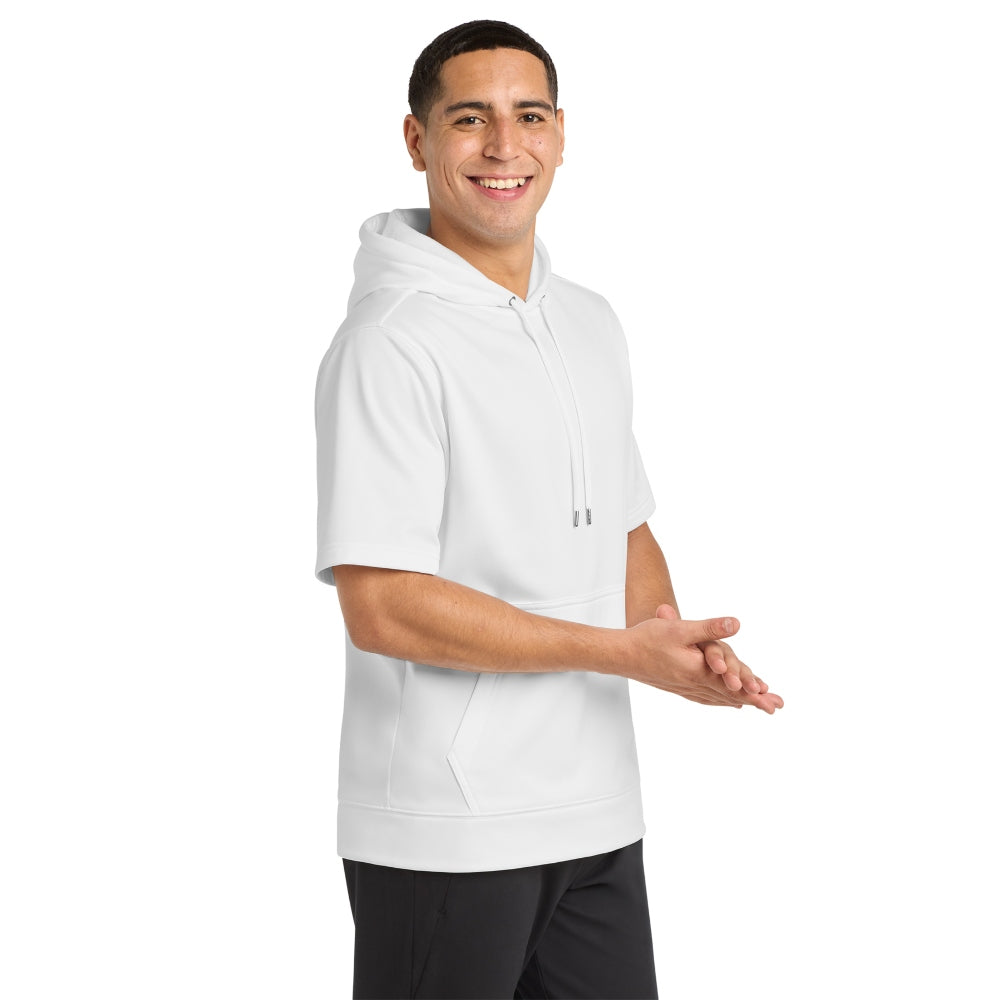 Sport-Tek® Sport-Wick® Fleece Short Sleeve Hooded Pullover - White