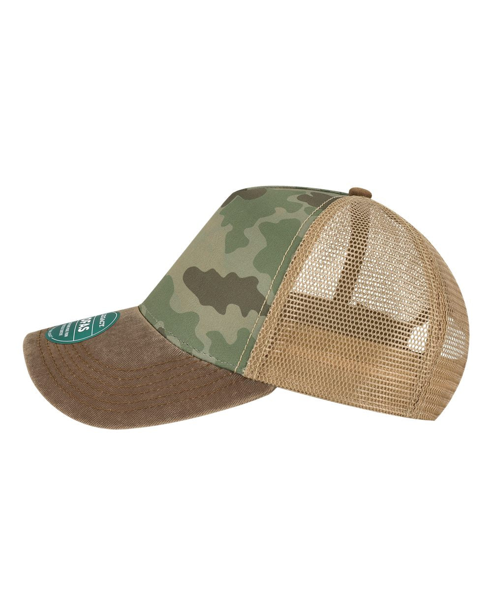 Old Favorite Five-Panel Trucker Cap - OFAFP - Army Camo/ Brown/ Khaki