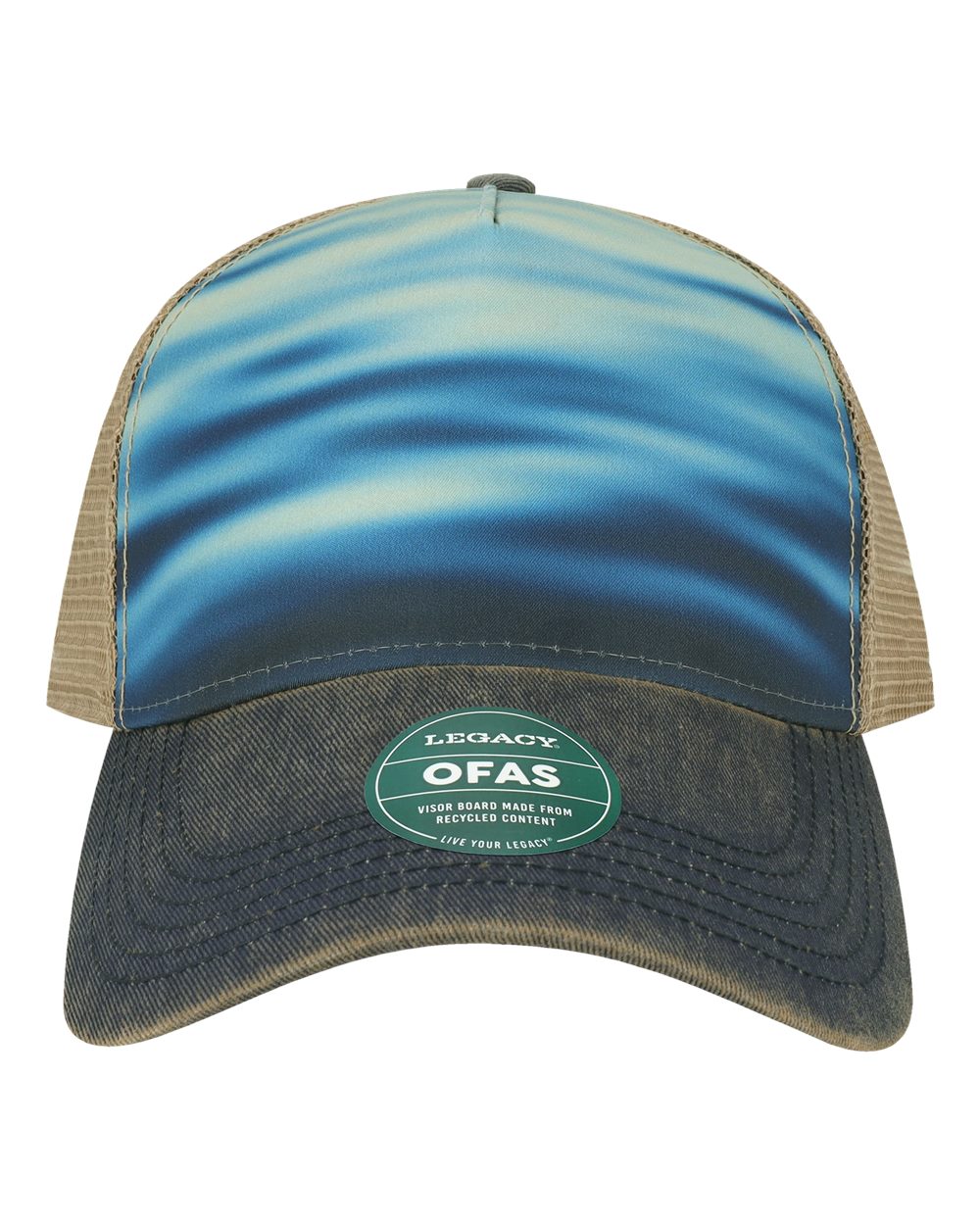 Old Favorite Five-Panel Trucker Cap - OFAFP - Calm Waters/Navy/Khaki