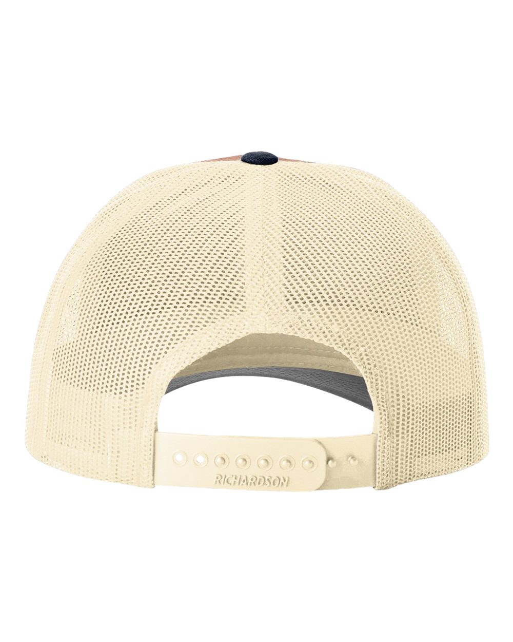 Richardson 115 Low Profile Trucker Cap - Dark Orange/Birch/Patriot Blue