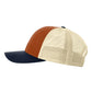 Richardson 115 Low Profile Trucker Cap - Dark Orange/Birch/Patriot Blue