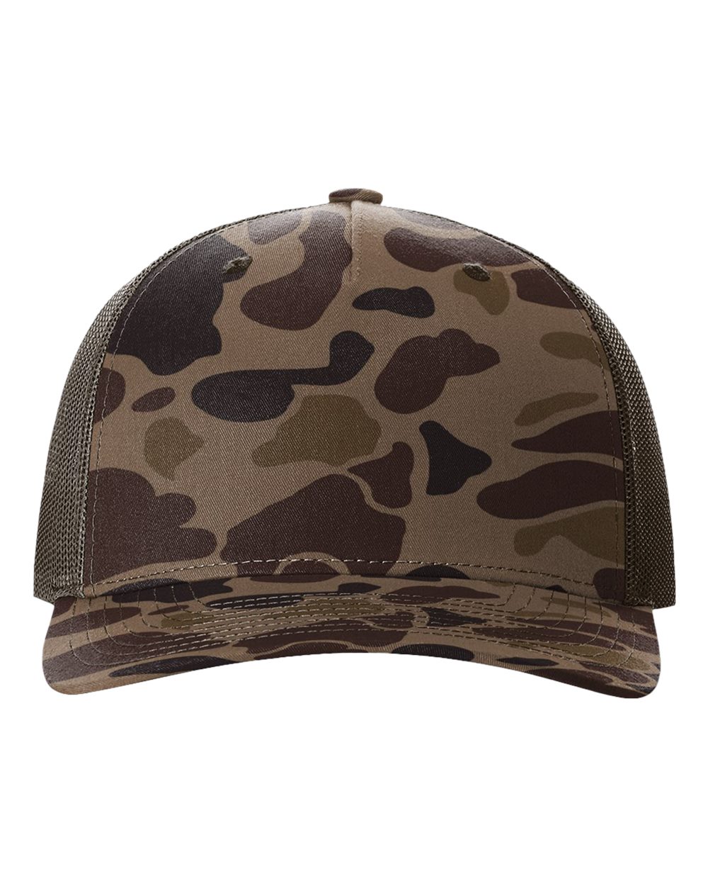 Richardson - Five-Panel Printed Trucker Cap - 112PFP - Bark Duck Camo/ Brown