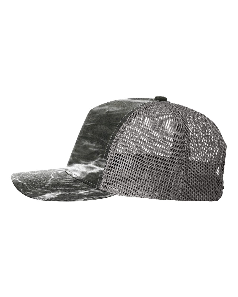 Richardson - Five-Panel Printed Trucker Cap - 112PFP - Mossy Oak Elements Blacktip/ Charcoal