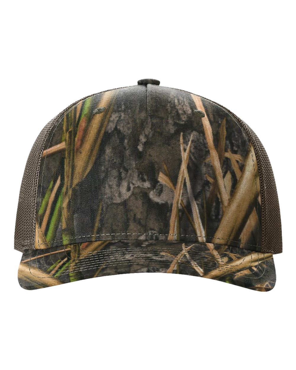 Richardson - Five-Panel Printed Trucker Cap - 112PFP - Mossy Oak Habitat/ Brown