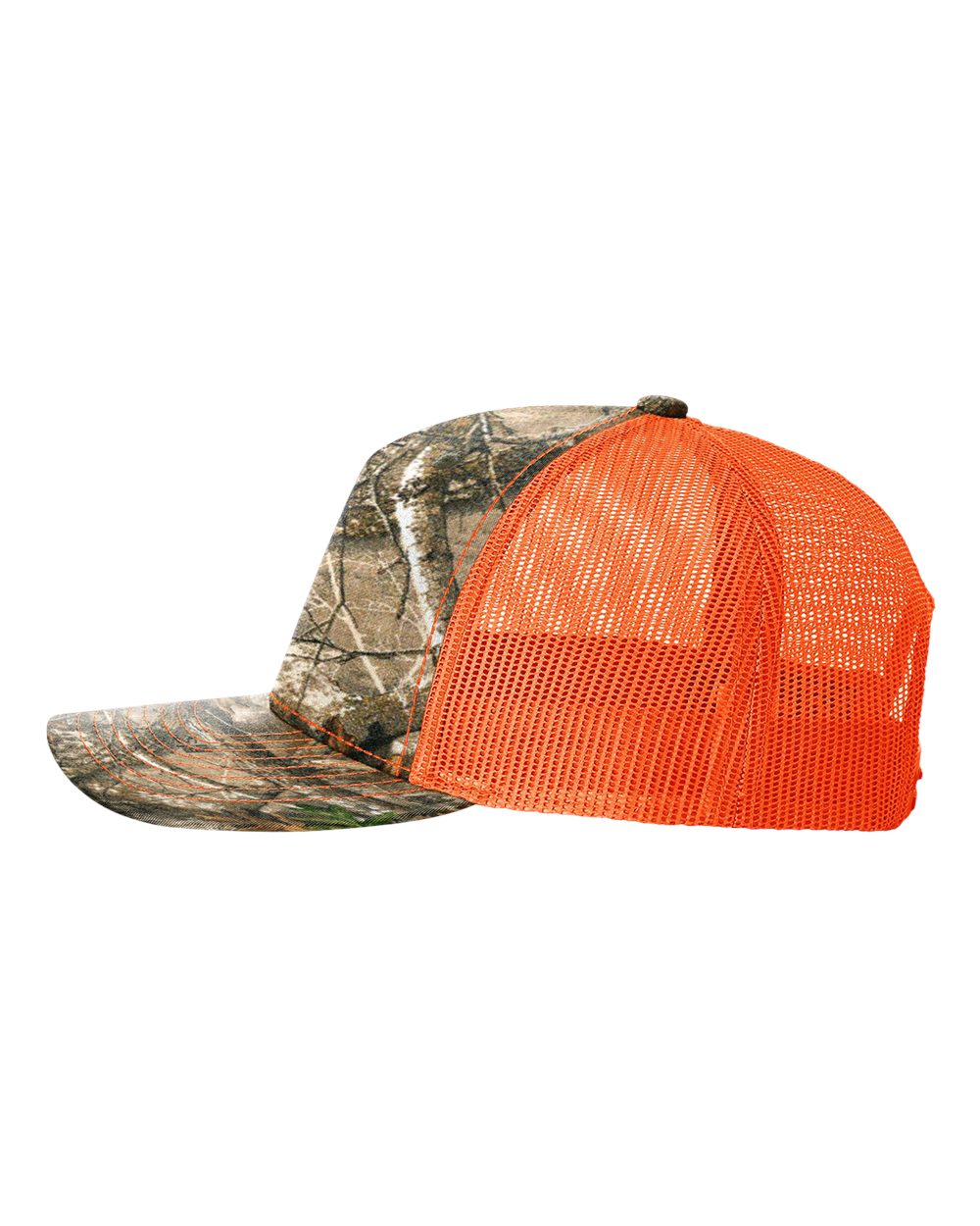 Richardson - Five-Panel Printed Trucker Cap - 112PFP - Realtree Edge/ Neon Orange