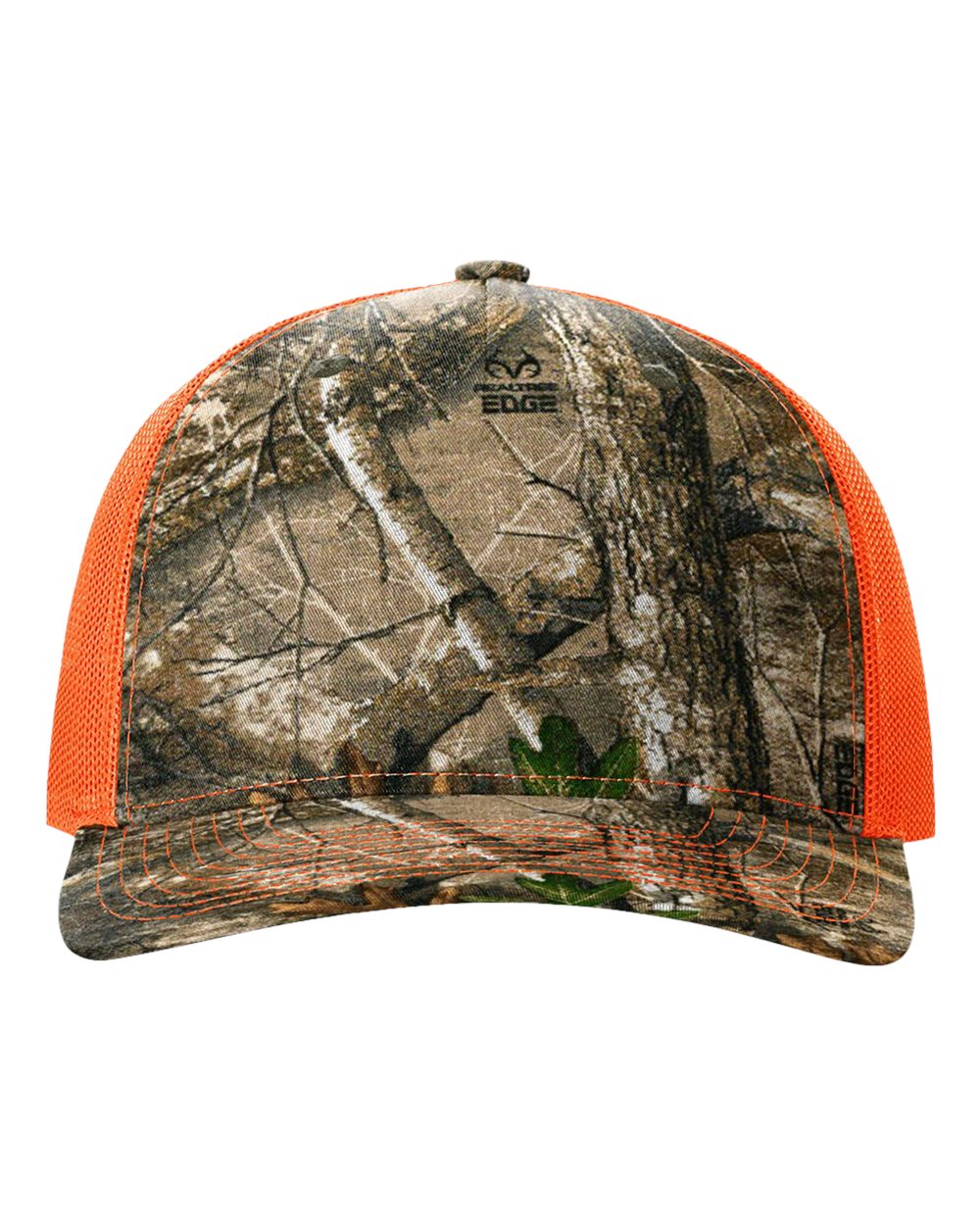 Richardson - Five-Panel Printed Trucker Cap - 112PFP - Realtree Edge/ Neon Orange