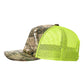 Richardson - Five-Panel Printed Trucker Cap - 112PFP - Realtree Edge/ Neon Yellow
