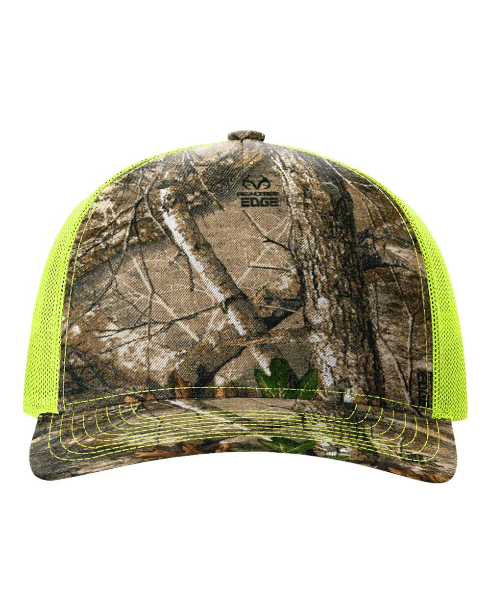 Richardson - Five-Panel Printed Trucker Cap - 112PFP - Realtree Edge/ Neon Yellow