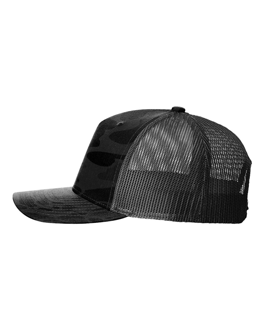 Richardson - Five-Panel Printed Trucker Cap - 112PFP - Sable Duck Camo/ Black