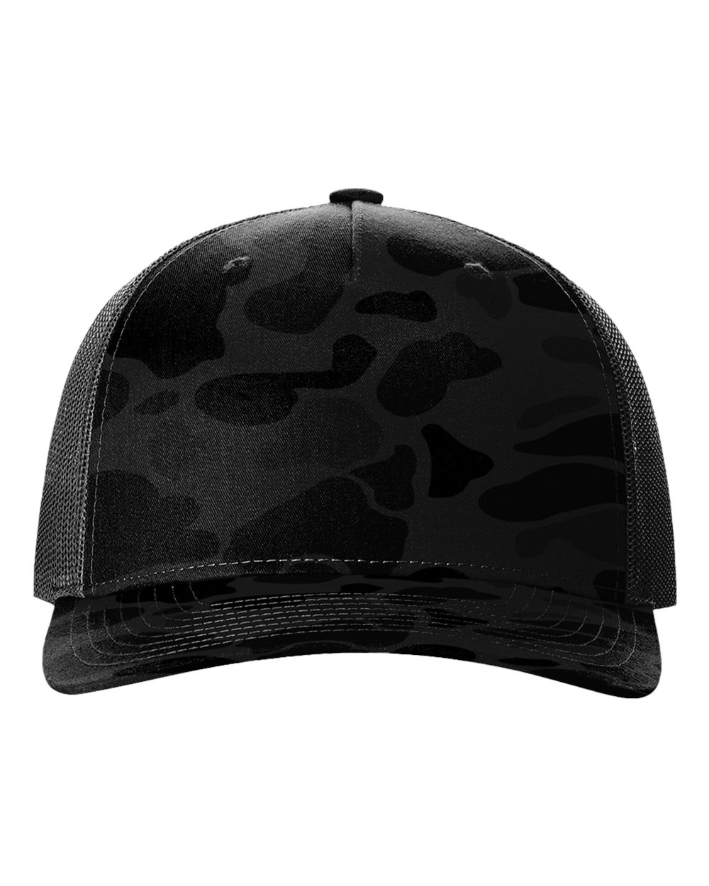 Richardson - Five-Panel Printed Trucker Cap - 112PFP - Sable Duck Camo/ Black