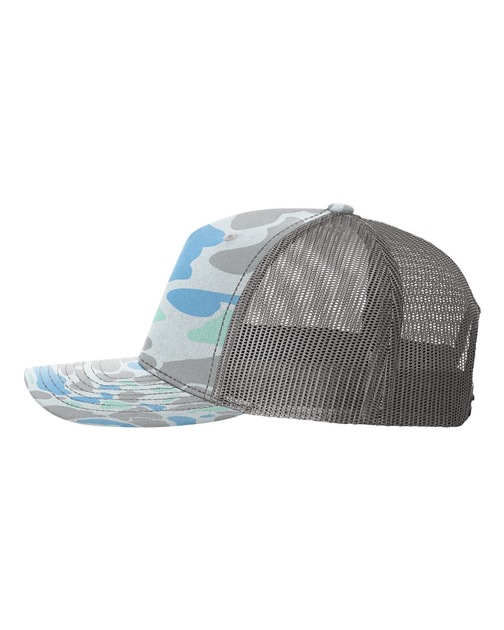 Richardson - Five-Panel Printed Trucker Cap - 112PFP - Saltwater Duck Camo/ Charcoal