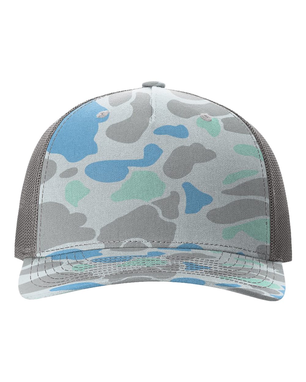 Richardson - Five-Panel Printed Trucker Cap - 112PFP - Saltwater Duck Camo/ Charcoal
