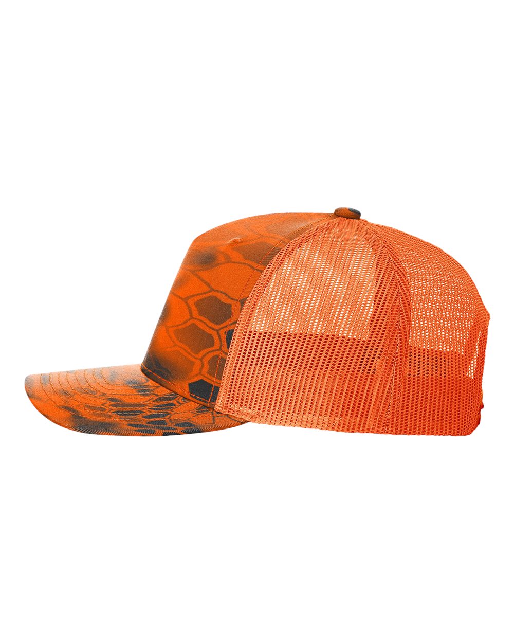 Richardson - Five-Panel Printed Trucker Cap - 112PFP - Kryptek Inferno/ Blaze Orange