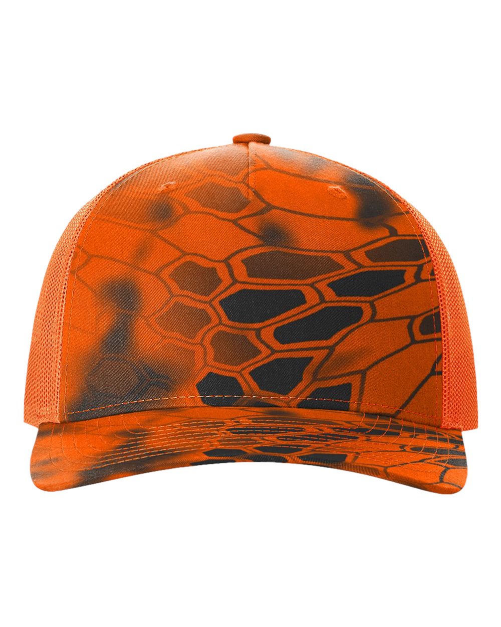 Richardson - Five-Panel Printed Trucker Cap - 112PFP - Kryptek Inferno/ Blaze Orange