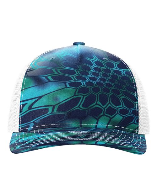 Richardson - Five-Panel Printed Trucker Cap - 112PFP - Kryptek Pontus/ White