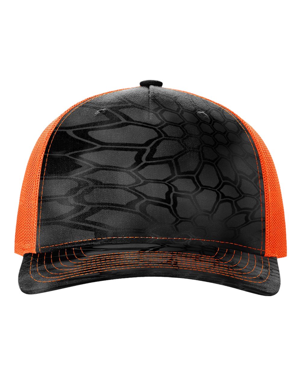 Richardson - Five-Panel Printed Trucker Cap - 112PFP - Kryptek Typhon/ Neon Orange
