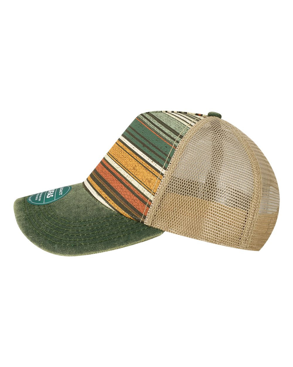 Old Favorite Five-Panel Trucker Cap - OFAFP - Green Stripes