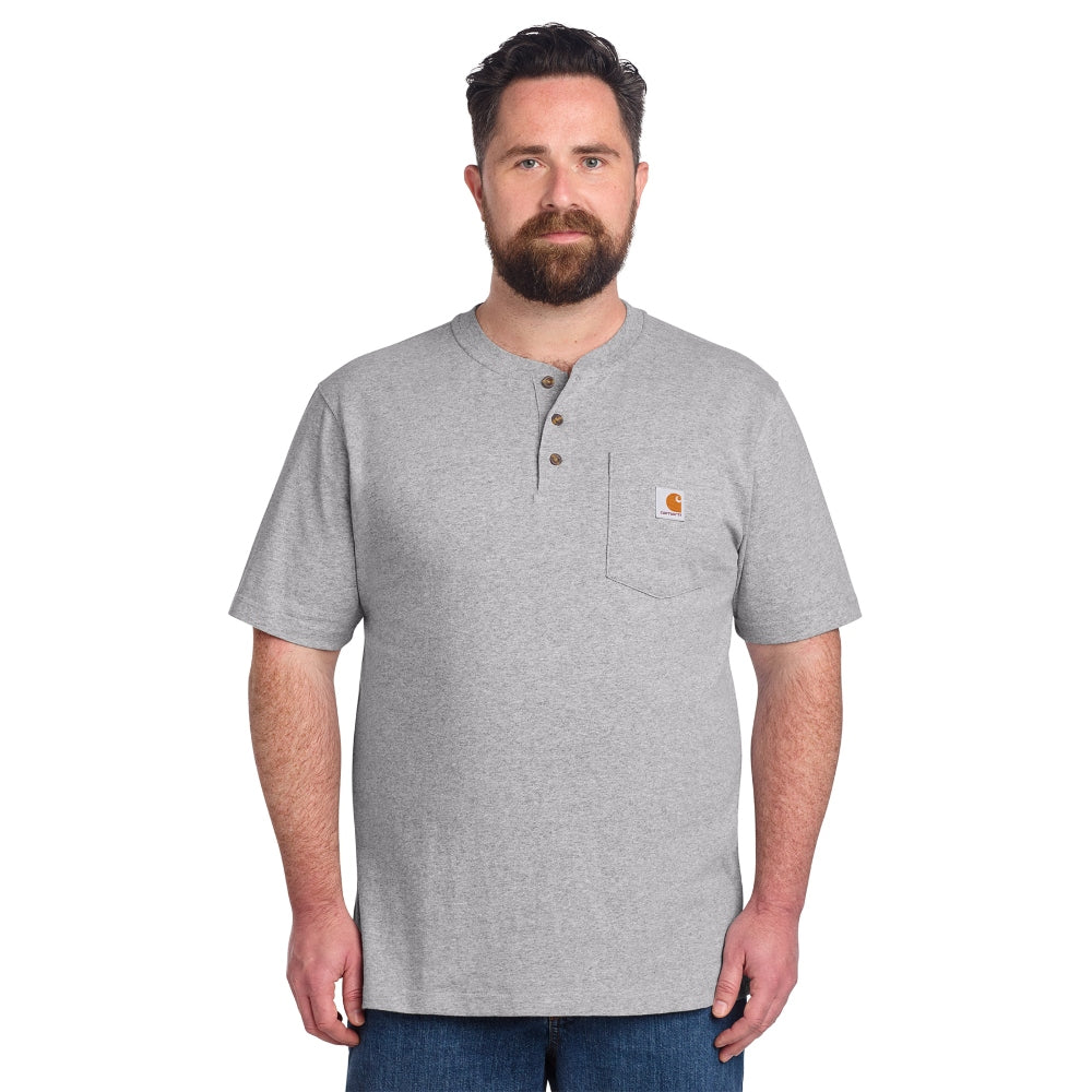 Carhartt® Short Sleeve Henley T-Shirt - Heather Grey