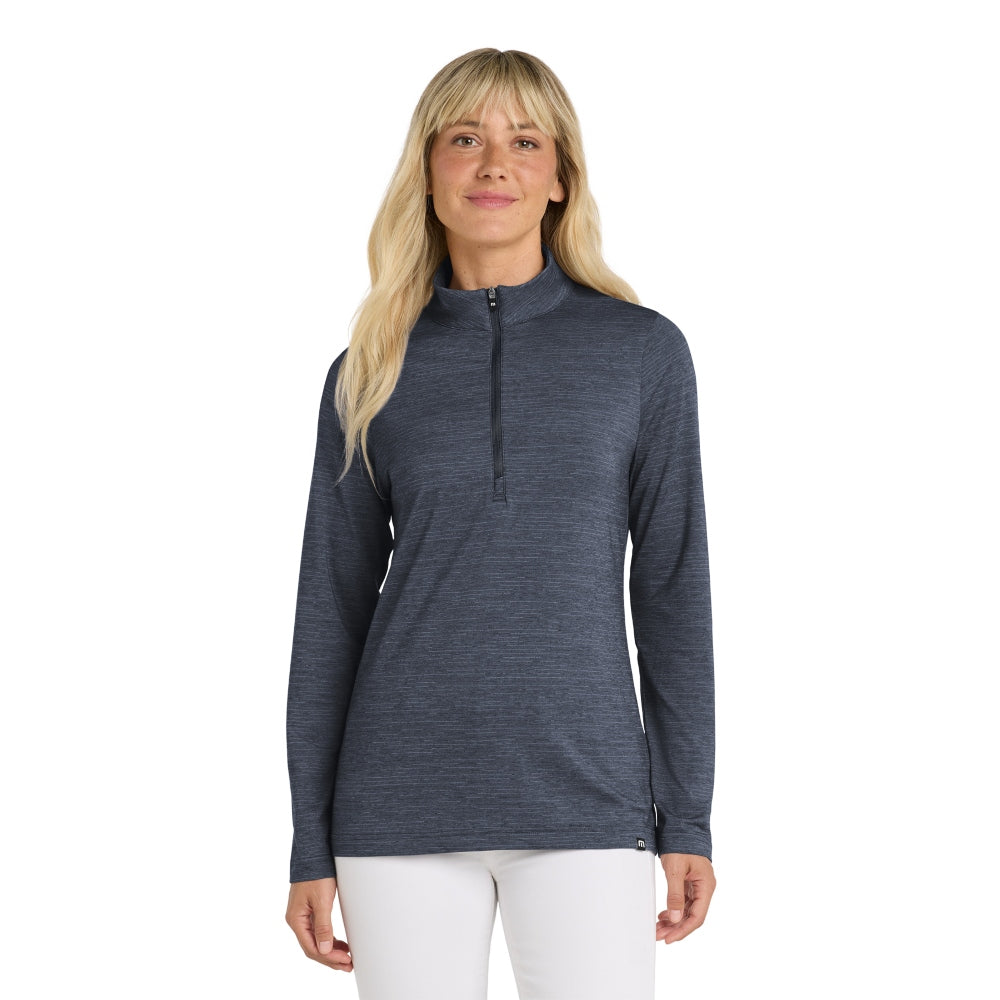 TravisMathew Women's Crestview 1/4-Zip - Vintage Indigo Heather