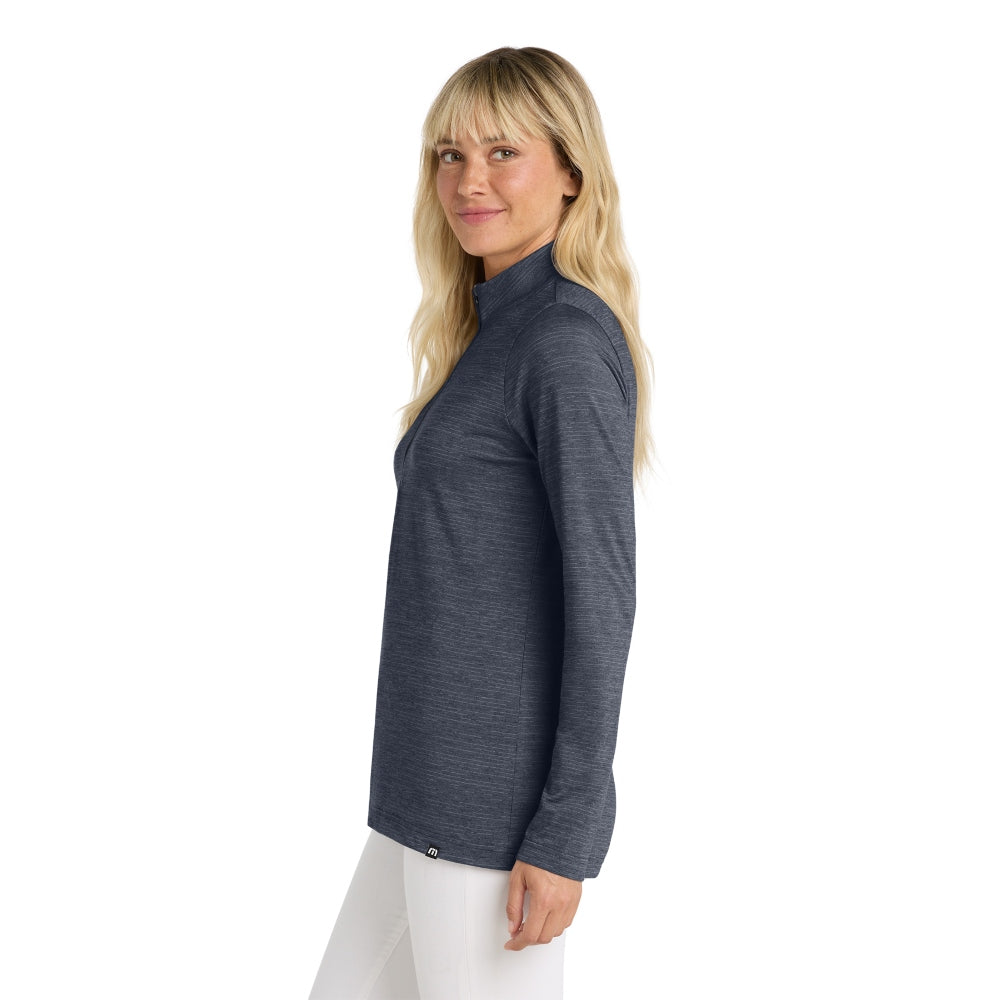 TravisMathew Women's Crestview 1/4-Zip - Vintage Indigo Heather