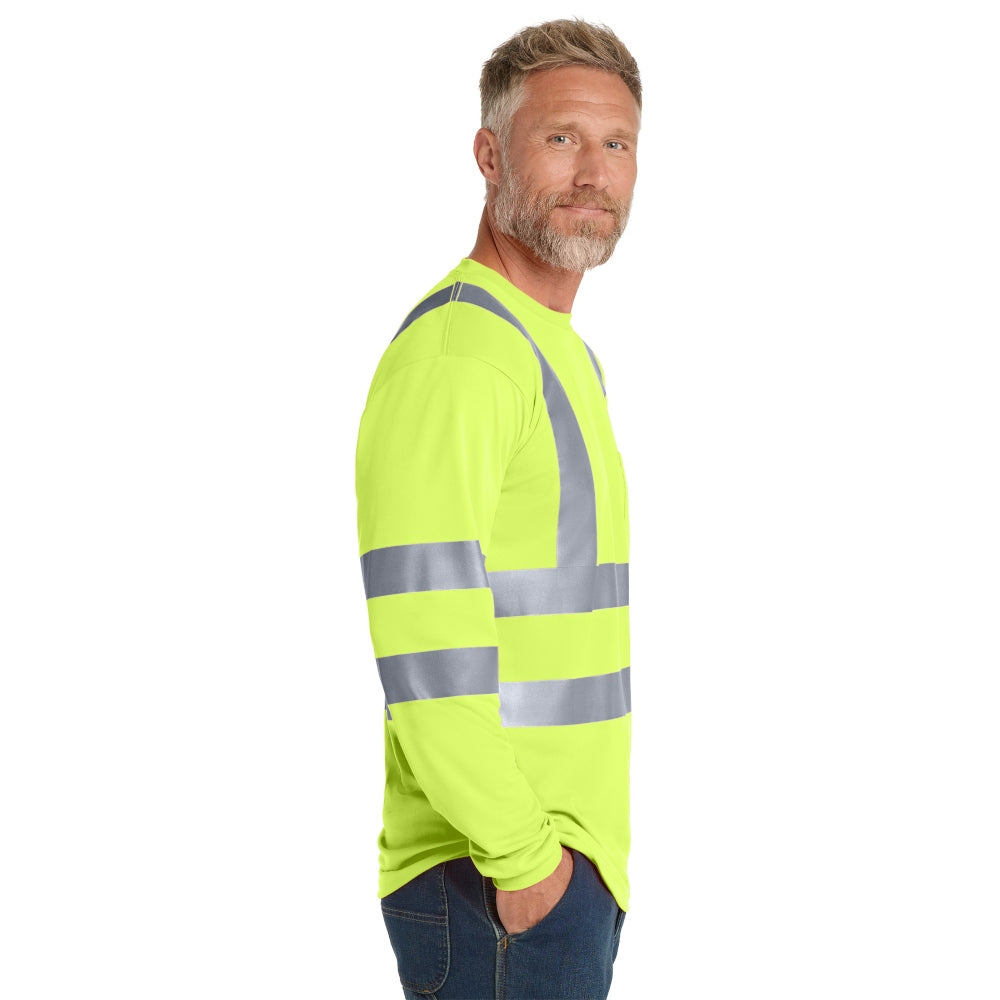 CornerStone® ANSI 107 Class 3 Long Sleeve Snag-Resistant Reflective T-Shirt - Safety Yellow/Reflective