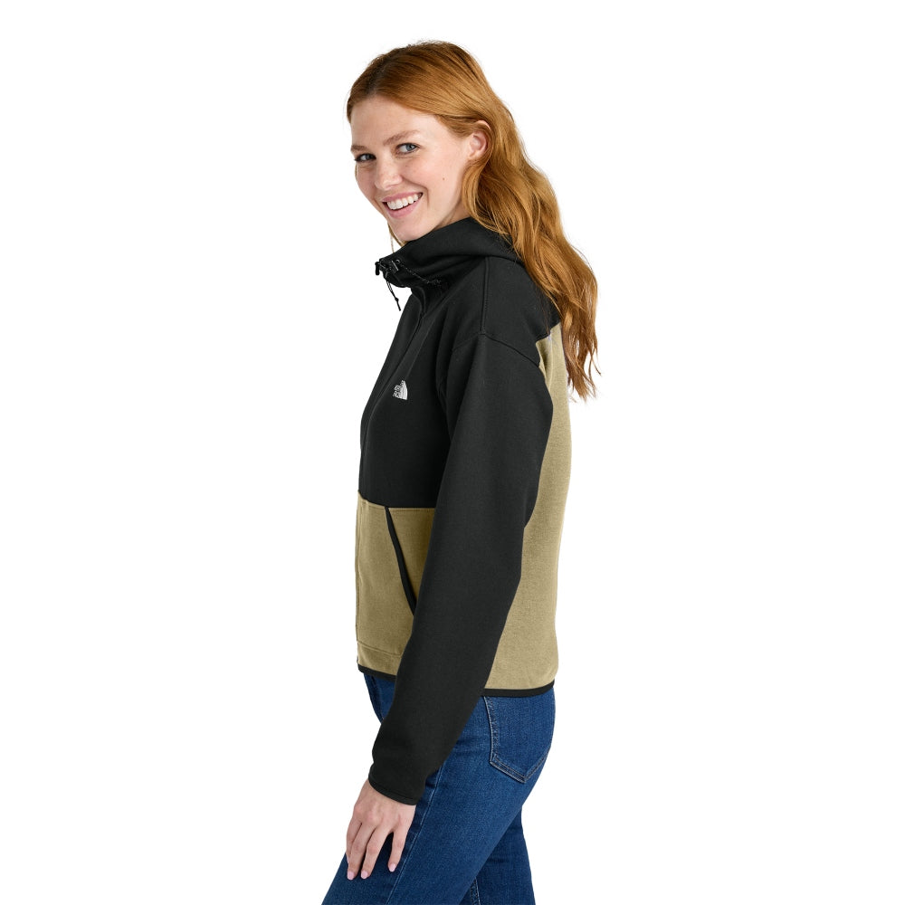 The North Face® Women's Double-Knit Full-Zip Hoodie - Khaki Stone/TNF Black