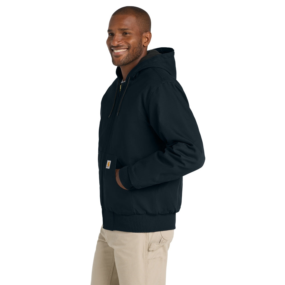 Carhartt® Quilted-Flannel-Lined Duck Active Jacket - Dark Navy