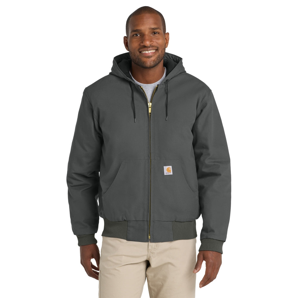 Carhartt® Quilted-Flannel-Lined Duck Active Jacket - Gravel