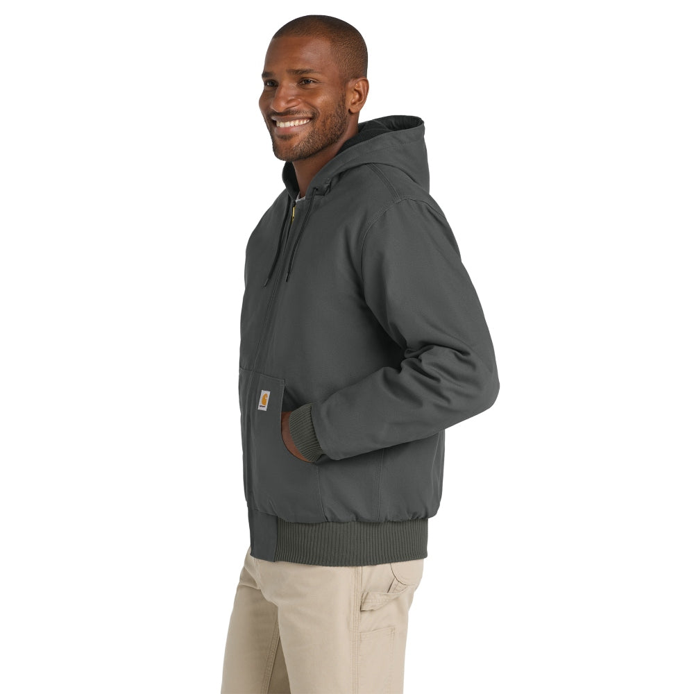 Carhartt® Quilted-Flannel-Lined Duck Active Jacket - Gravel