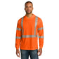 CornerStone® ANSI 107 Class 3 Long Sleeve Segmented Tape Hooded Tee - Safety Orange/Reflective