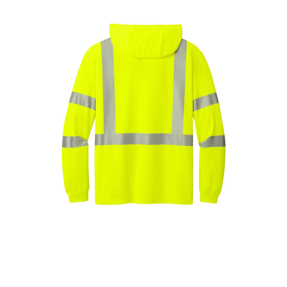 CornerStone® ANSI 107 Class 3 Long Sleeve Segmented Tape Hooded Tee - Safety Yellow/Reflective