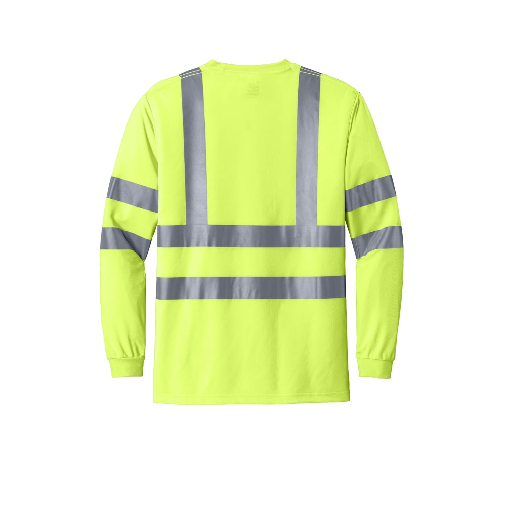 CornerStone® ANSI 107 Class 3 Long Sleeve Snag-Resistant Reflective T-Shirt - Safety Yellow/Reflective