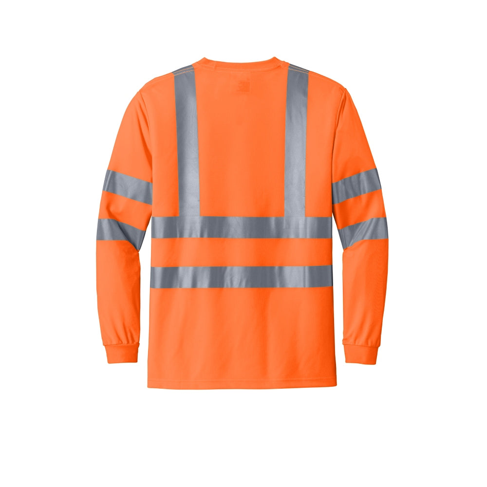 CornerStone® ANSI 107 Class 3 Long Sleeve Snag-Resistant Reflective T-Shirt - Safety Orange/Reflective