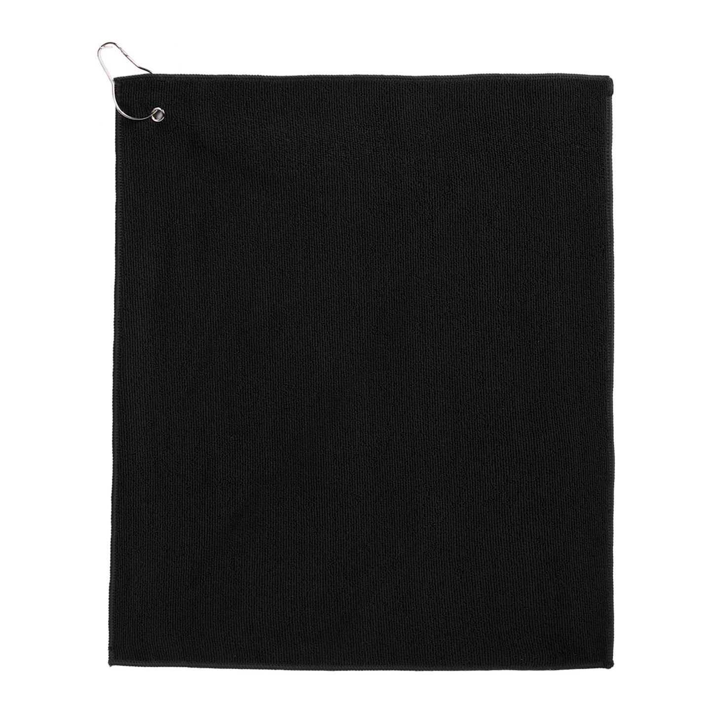 15" x 18" Recycled 300g Terry Polyester Towel - Black