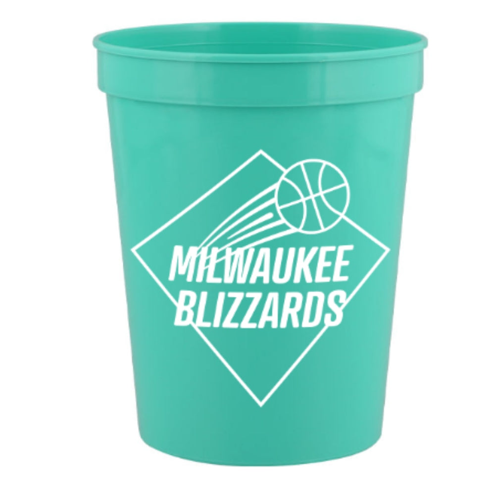 16 oz. Plastic Stadium Cup - Bright Aqua