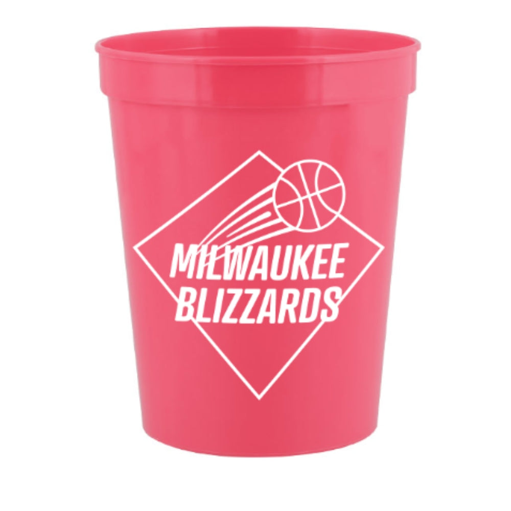 16 oz. Plastic Stadium Cup - Bright Pink