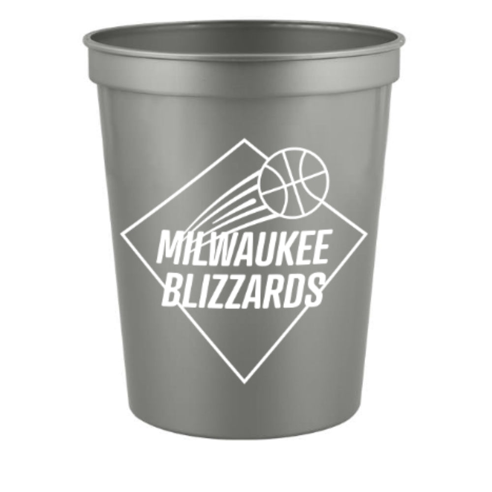 16 oz. Plastic Stadium Cup - Silver