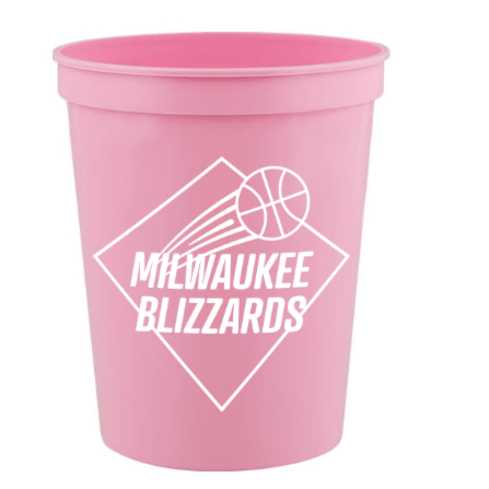 16 oz. Plastic Stadium Cup - Soft Pink