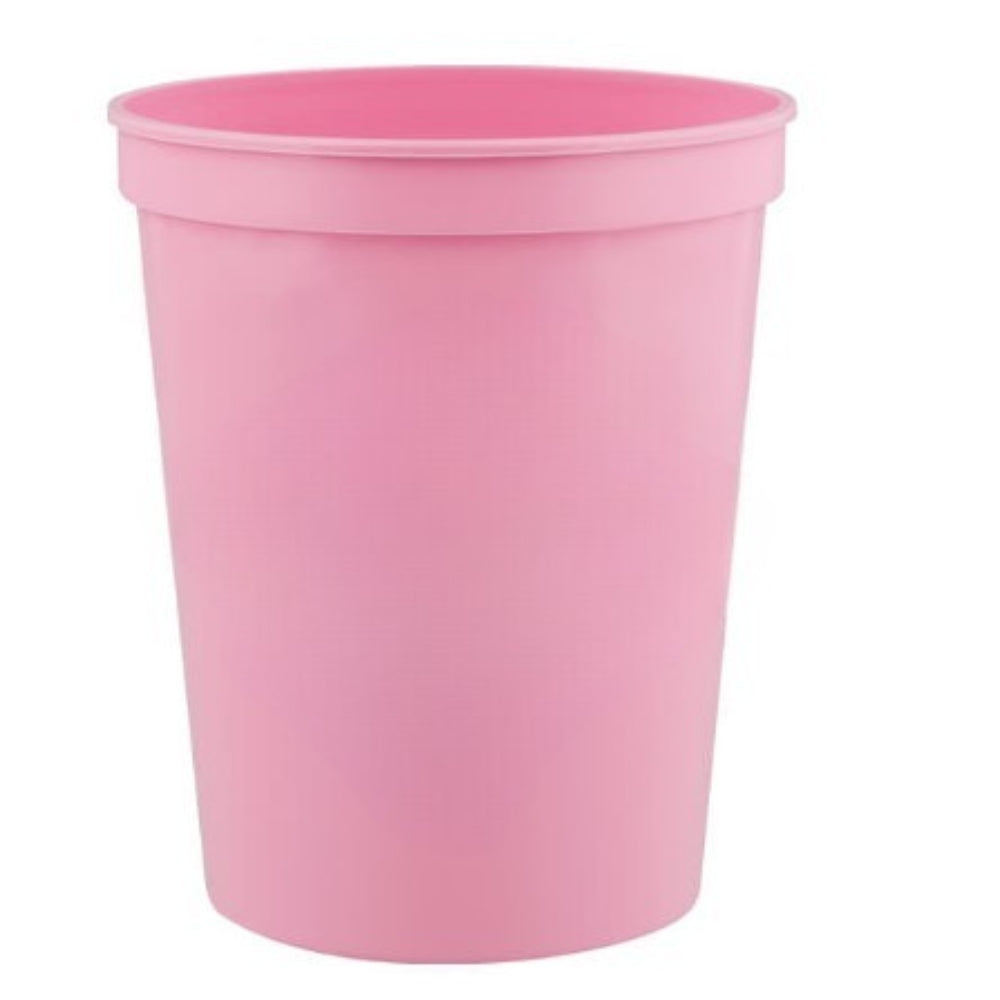 16 oz. Plastic Stadium Cup - Soft Pink