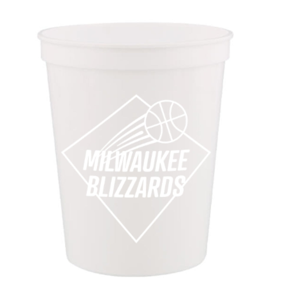 16 oz. Plastic Stadium Cup - White