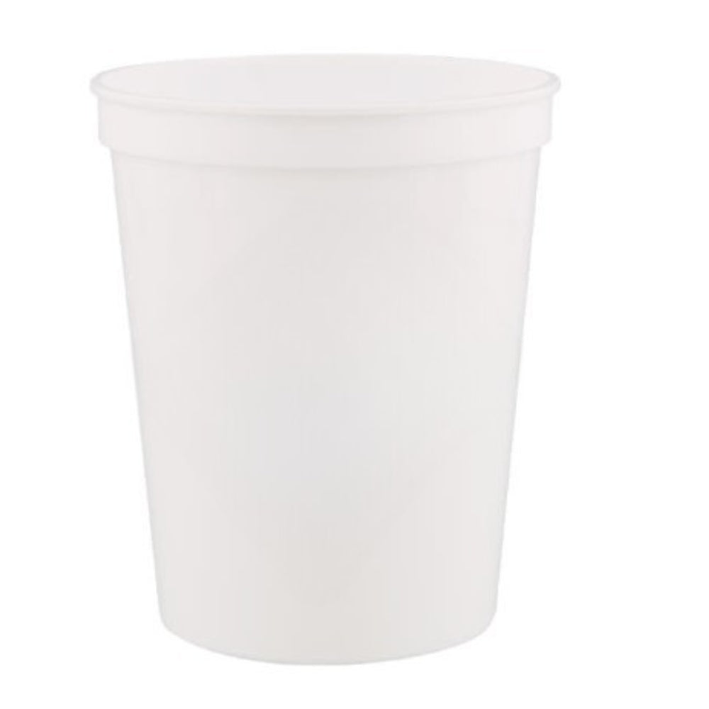 16 oz. Plastic Stadium Cup - White