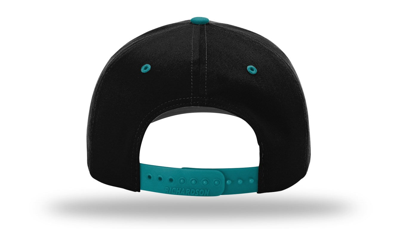 Richardson 212 - Pro Twill Snapback Cap - Black/Blue Teal