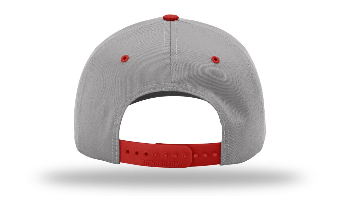 Richardson 212 - Pro Twill Snapback Cap - Grey/Red