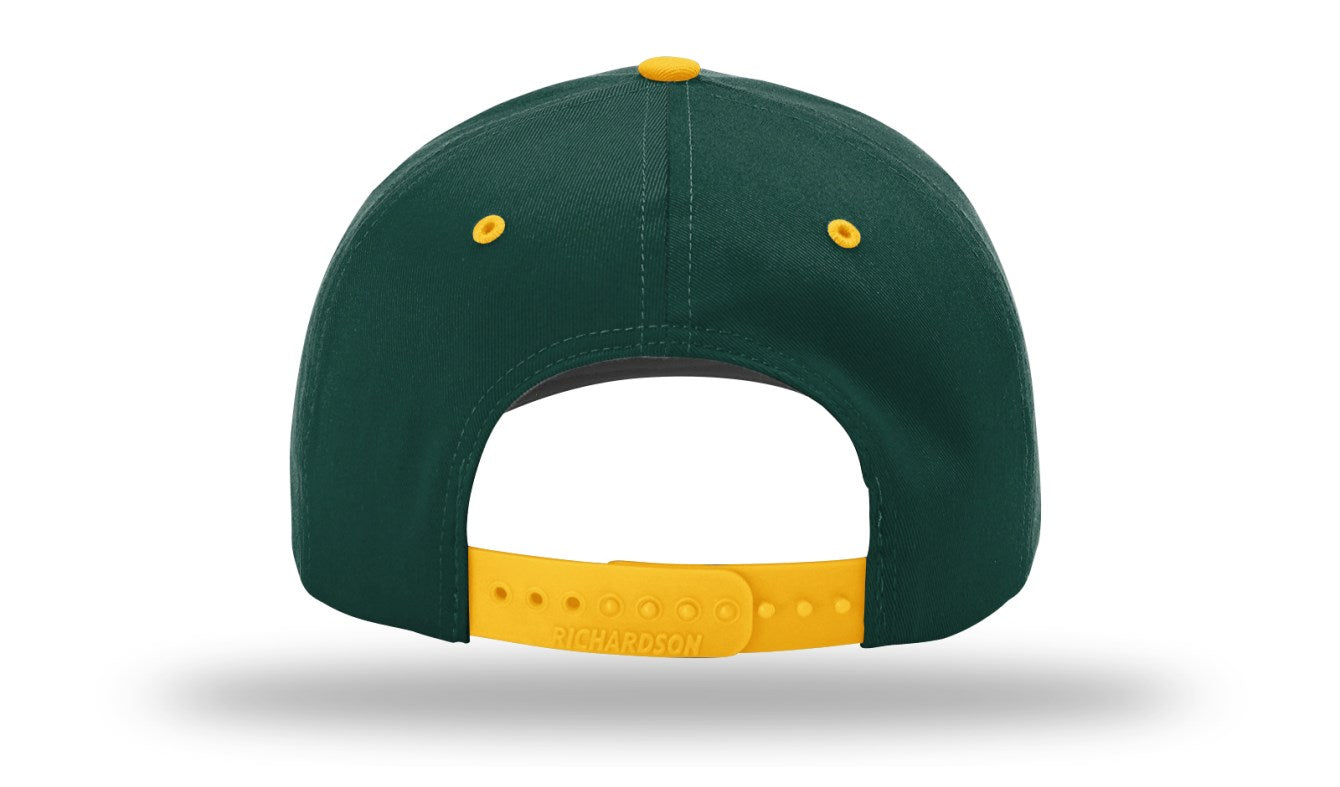 Richardson 212 - Pro Twill Snapback Cap - Dark Green/Gold